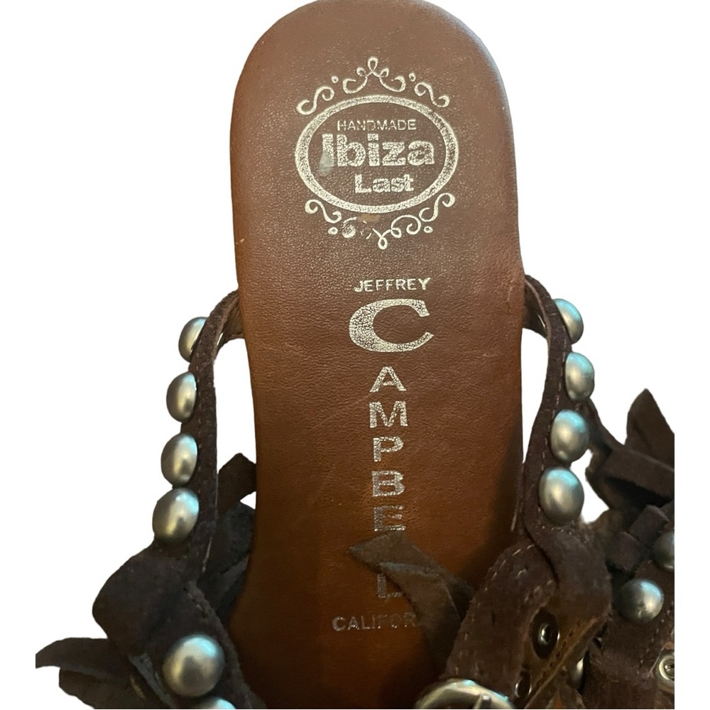 Jeffrey Campbell Ibiza Brown Suede Fringe Tassel Sz 6 - Picture 9 of 10